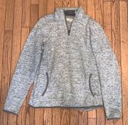 Grey And White Thread Quarter Zip