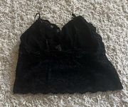 Forever 21 Black Lace LongLine Bralette size small