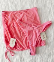 NWT  Pink Bellini Bikini Bottoms & Ruched Skirt