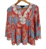 𝅺MELISSA Paige Ripple Blouse Size Petite Small