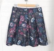 LOFT Outlet Pleated Textured Floral High Waisted Skirt Size 4