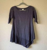 Poetry linen asymmetrical hem blouse size 2