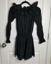 MLM Label off shoulder Vienna black ruffle long sleeves dress size small