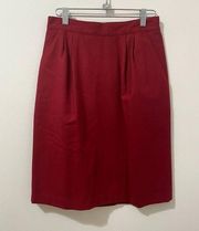 Sag Harbor Vintage Red Skirt 100% Wool Size 10 Petite