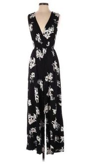 BB Dakota Floral Print sleeveless Jumpsuit Black Size 1X