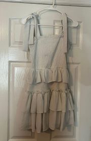 White Ruffled Mini Dress