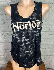 Lucky Brand Norton Motorcycle Tank bleach wash w/lace detail medium