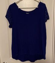 Royal blue top with silver stud detail