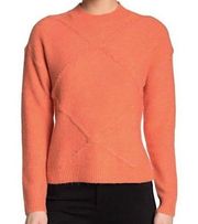 New  Argyle Stitch Sweater Textured Soft Knit Pullover Apricot