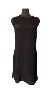 Rebecca Taylor 100% Silk Black Midi Sleeveless Dress