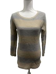 Olive + Oak Yellow Gray Pullover Knit Sweater Size Small