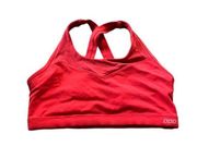 Lorna Jane Womens Red Silver Strappy Back Sports Bra Size Large