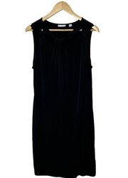New York & Company Black Sleeveless Cut-Out Shift Dress Women's Sz Large Stretch