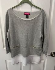 Say What Size Small Gray Mixed Media Top