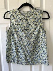 Equipment XS Floral Sleeveless Cotton Tank Top