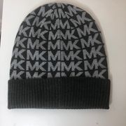 Michael Kors Knit Beanie Cap Hat MK Gray Silver