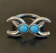 Turquoise stone spider style ring size 6