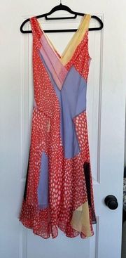 Diane Von Furstenberg Dita silk Dress size 6, Patchwork Print