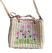 Beaded Woven Straw Bag Y2K