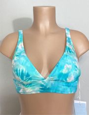 New. Calme by Johnny Was blue tie dye bikini top. Medium. Retails $98