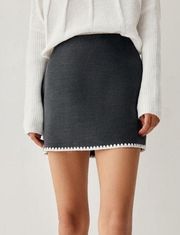 Embroidered Trim Mini Skirt