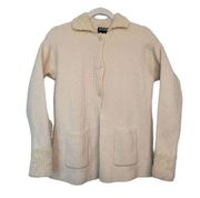Vintage NY Based Womens Medium Ivory Wool / Mohair Blend Button Up Sweater