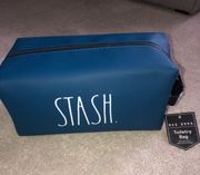 Rae Dunn Stash Travel Toiletry Makeup Cosmetic Bag Teal Blue NWT