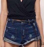 TOBI HIGH WAISTED DENIM SHORTS