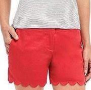 The limited red scalloped edge shorts size 4