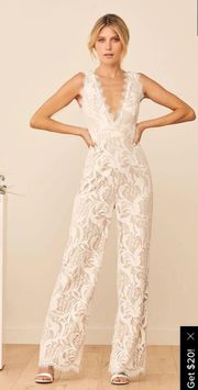 Enamored With You White Lace Wide-Leg Jumpsuit