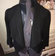 Stitchfix 41Hawthorn black drape front blazer, zipped pockets
