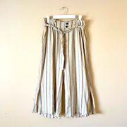 REWASH | Tan Striped Paper Bag Cropped Pants Sz L