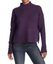 Melrose and Market Crop Mock Neck Boucle Sweater