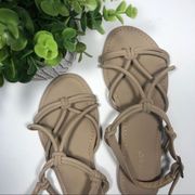 BAMBOO Strappy Slingback Tan Sandal | 6 (36.5)