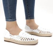 NEW Sam & Libby "Bright White" Asha Espadrille Slip On Square Toe Flats