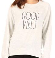 Rae Dunn “GOOD VIBES” Studio Reglan Sweatshirt, size Small