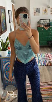 Satin Blue Tank Top