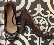 Missoni Purple Suede Ruffle Heel