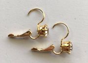 Gold and Diamond Like Hinge Back Earrings