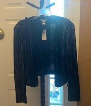 Nwt  SEQUIN PINSTRIPE BLAZER SIZE L