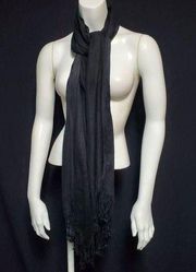 Jones New York Black Scarf with Tassels on the End