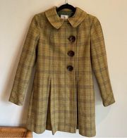 Tibi Wool Trench Tweed Coat Vintage Vibe | Size 4