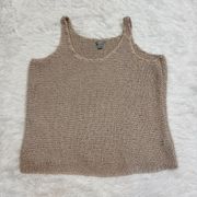 Crochet Knit Tan Tank Top