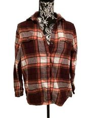 Old Navy  The Boyfriend Shirt Plaid Button Up long Sleeve Flannel