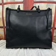 Litzy Black Leather Tote Bag