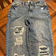 SO High rise distressed curvy mom jeans sz 1/25W