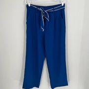 SummerSalt Blue White Wide Leg Flowy Pants with Tie Small