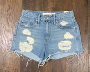 Lover’s + Friends Jack High Rise Distressed Cut Off Shorts in Westerly