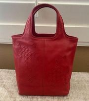 Bottega Veneta Deep Red Small Intrecciato Regent Tote Bag with COA. VGUC!