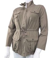 Tommy Bahama Women Size M Field Jacket Jersey Knit Drawstring Waist Cargo Pocket